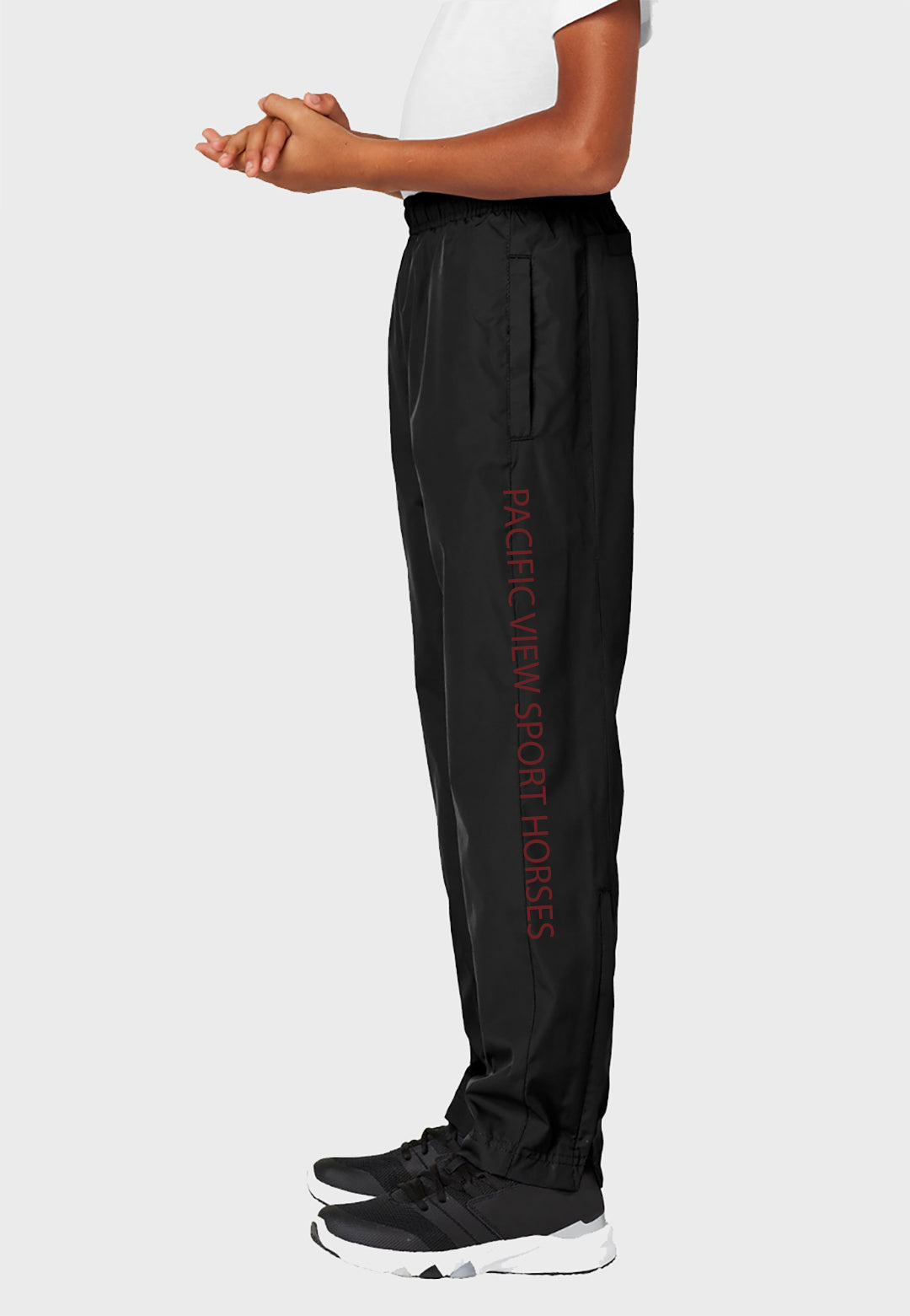 Pacific View Sport Horses Sport-Tek® Black Pull-On Wind Pant - Youth
