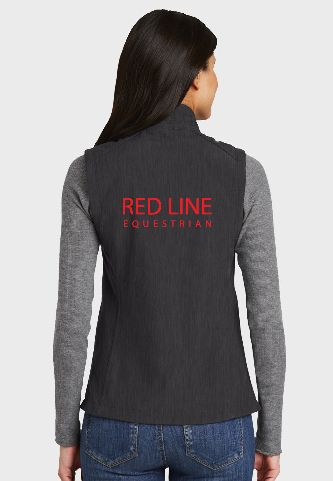 Red Line Equestrian PORT AUTHORITY® LADIES BLACK CORE SOFT SHELL VEST - Grey