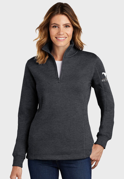 Red Line Equestrian Sport-Tek® Ladies 1/4-Zip Sweatshirt - Grey