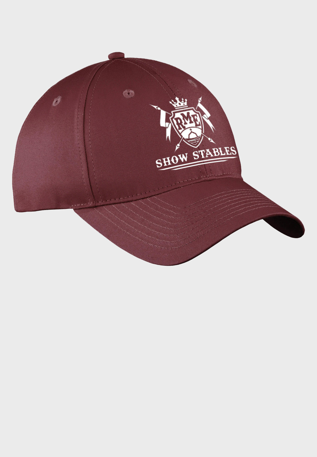 RME Show Stables Port & Company® Six-Panel Unstructured Twill Cap - Maroon