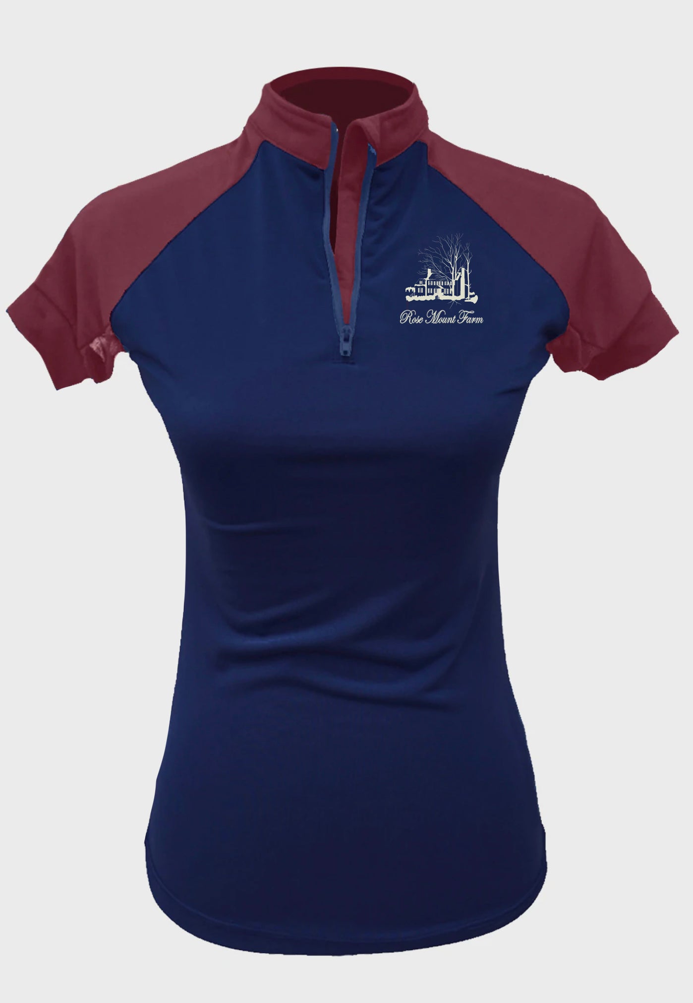 Rose Mount Farm Navy Short Sleeve Custom Sun Shirt,    Ladies + Youth Sizes