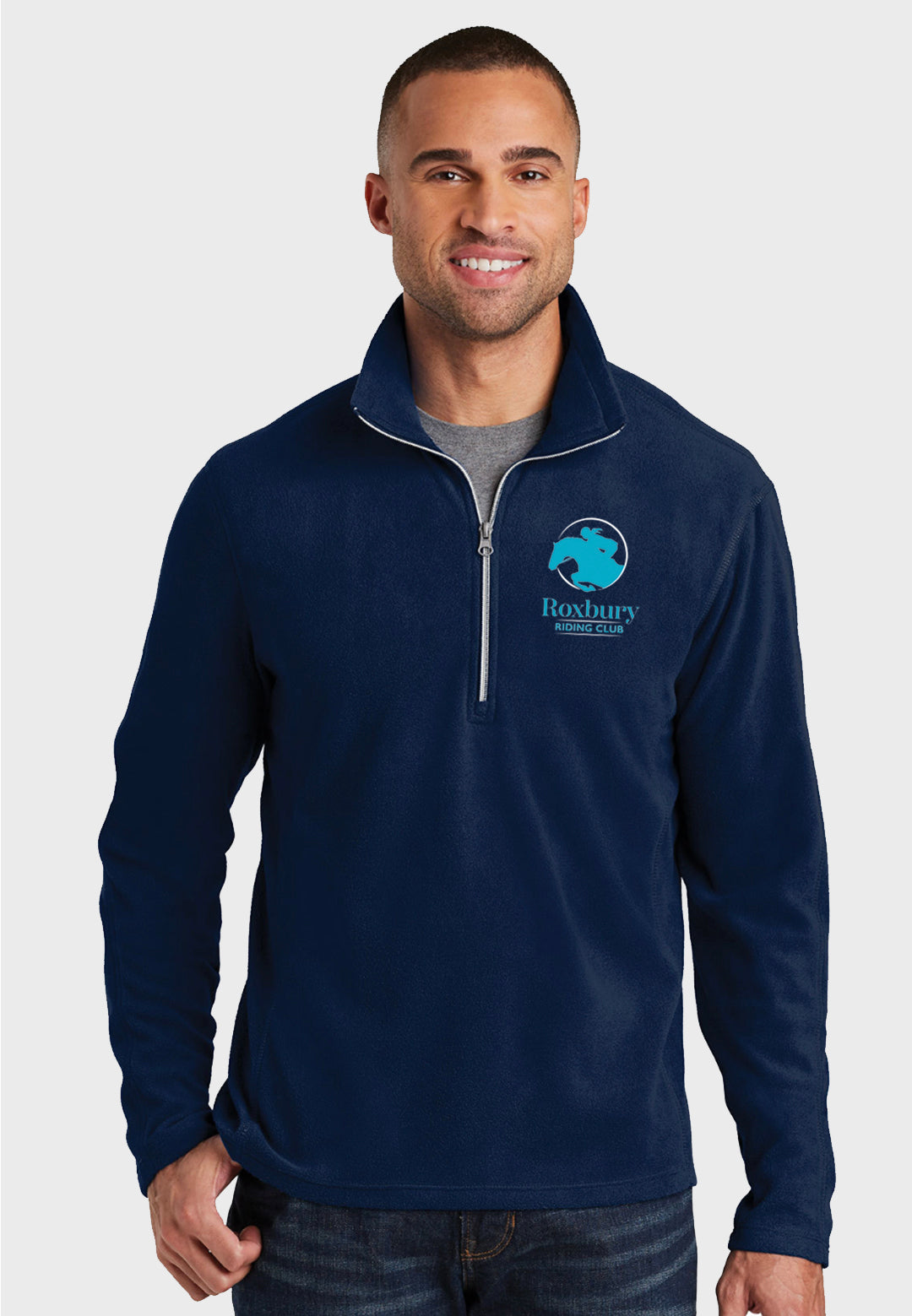 Roxbury Riding Club Port Authority® Mens Navy Microfleece 1/2 Zip Pullover