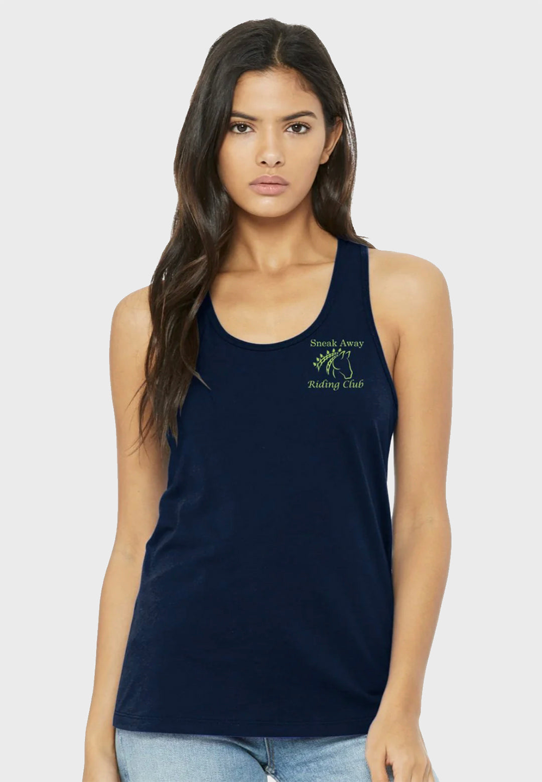 Sneak Away Riding Club BELLA+CANVAS ® Women’s Jersey Racerback Tank - Navy