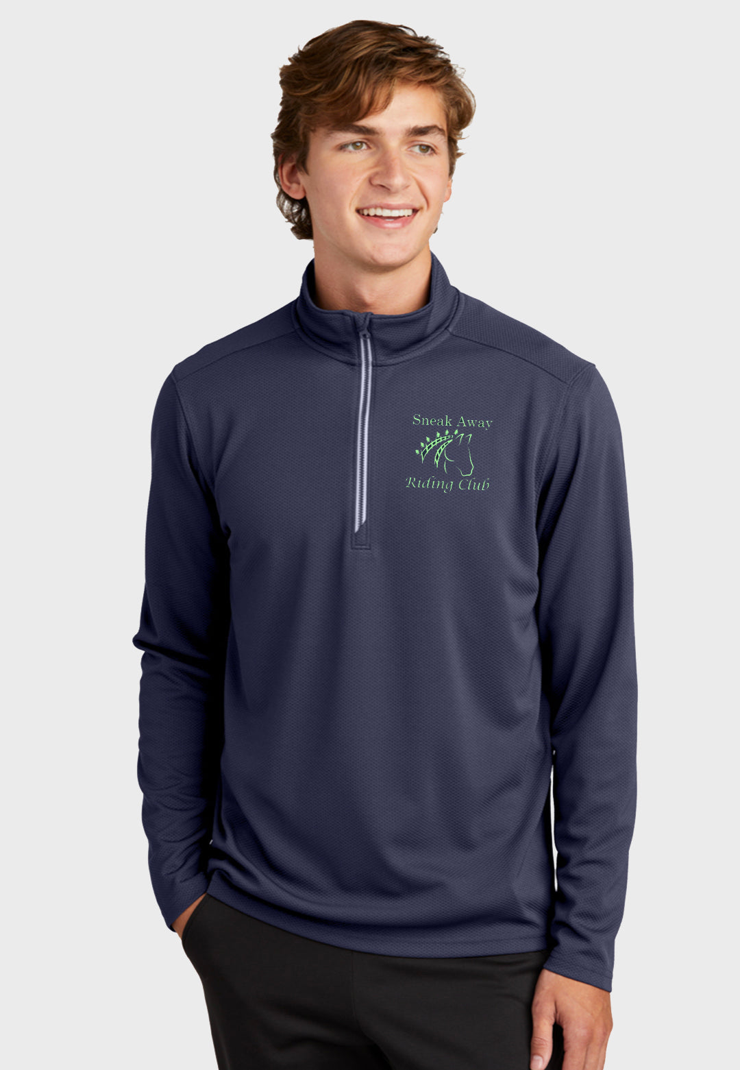 Sneak Away Riding Club Men's Sport-Tek® Sport-Wick® Textured 1/4-Zip Pullover