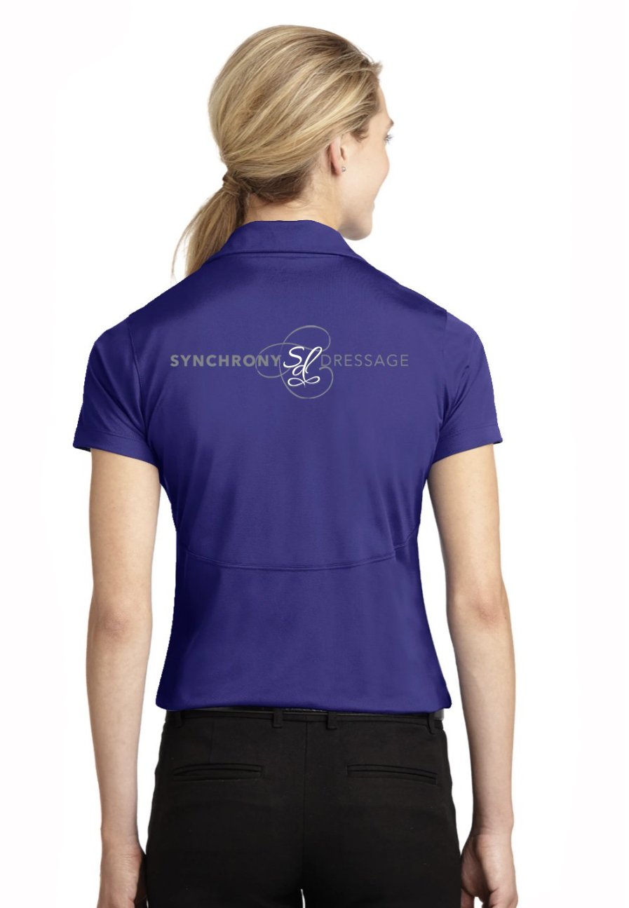 Synchrony Dressage Riding School  Sport-Tek® Ladies Polo - Purple/Iron Grey