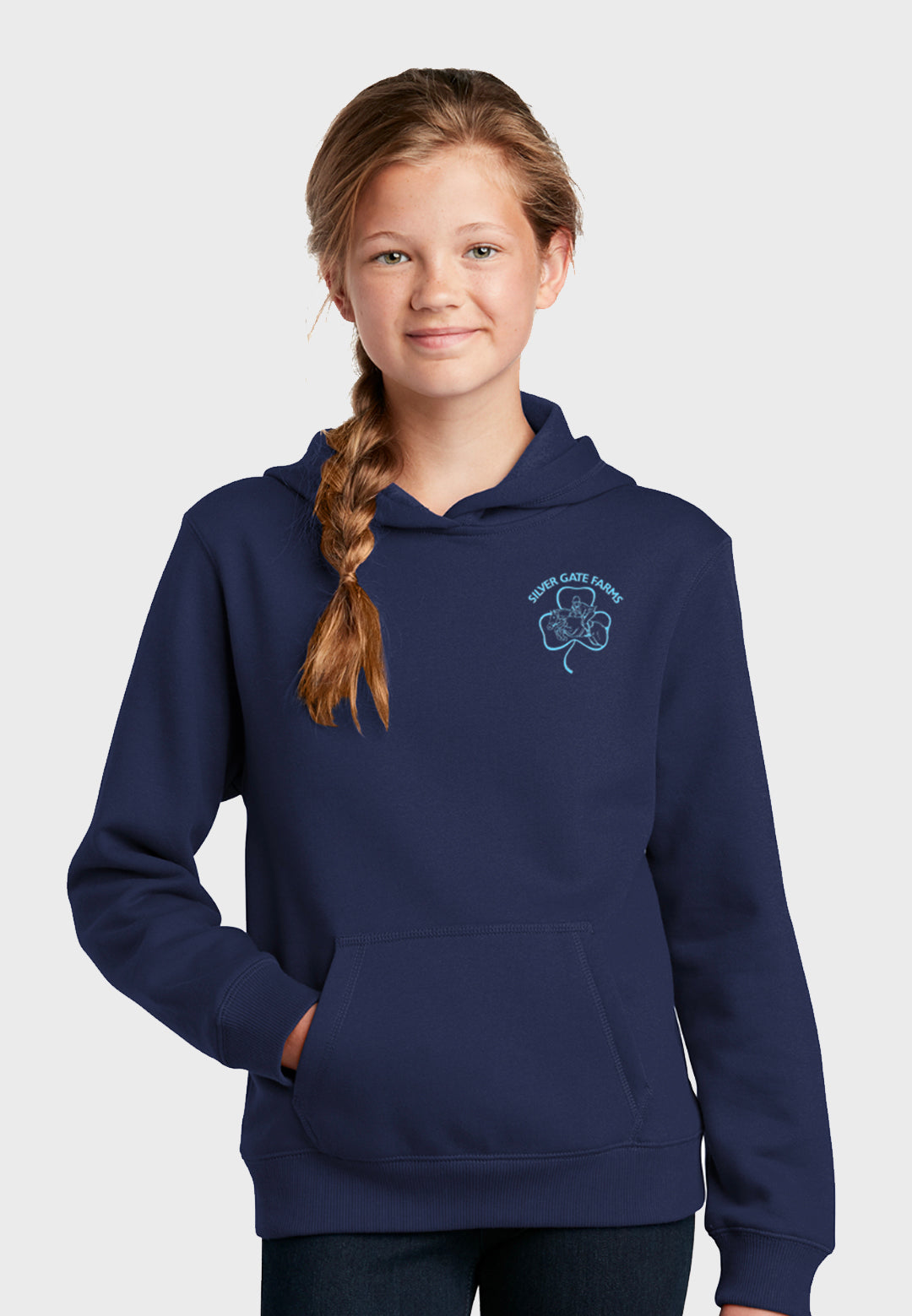 Silver Gate Farms Sport-Tek®  Youth Hooded Sweatshirt - Navy