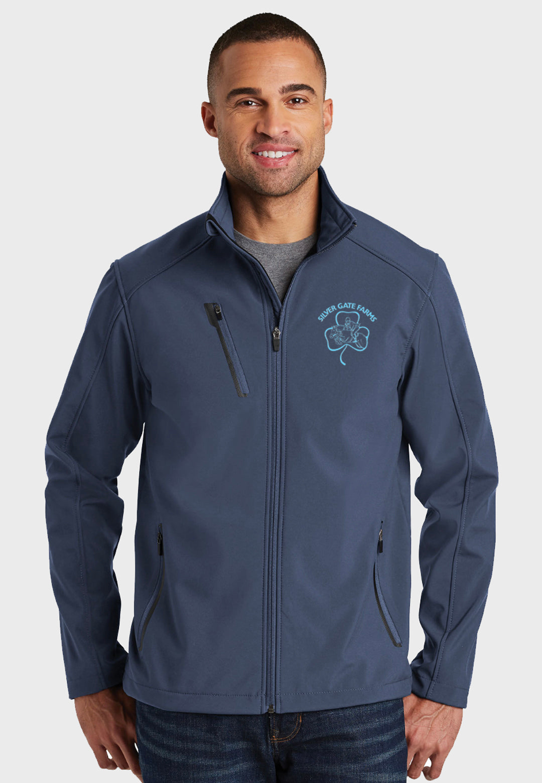 Silver Gate Farms Port Authority® Welded Mens Soft Shell Jacket - Navy
