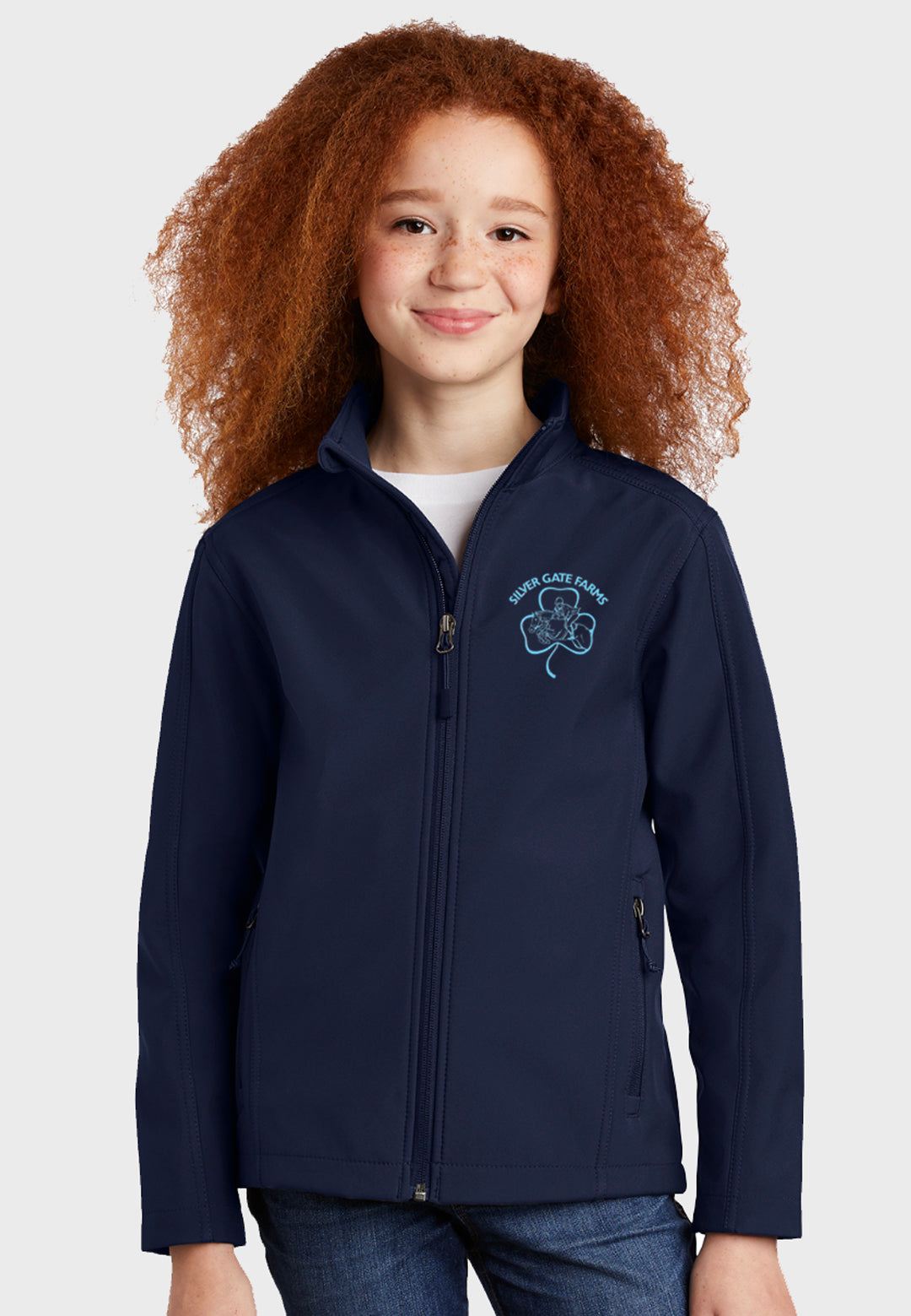 Silver Gate Farms Port Authority® Youth Core Soft Shell Jacket - Navy