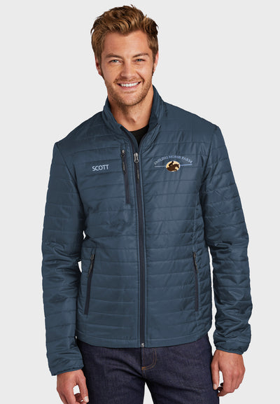 Smiling Horse Farm Port Authority® Mens Packable Puffy Jacket - Navy