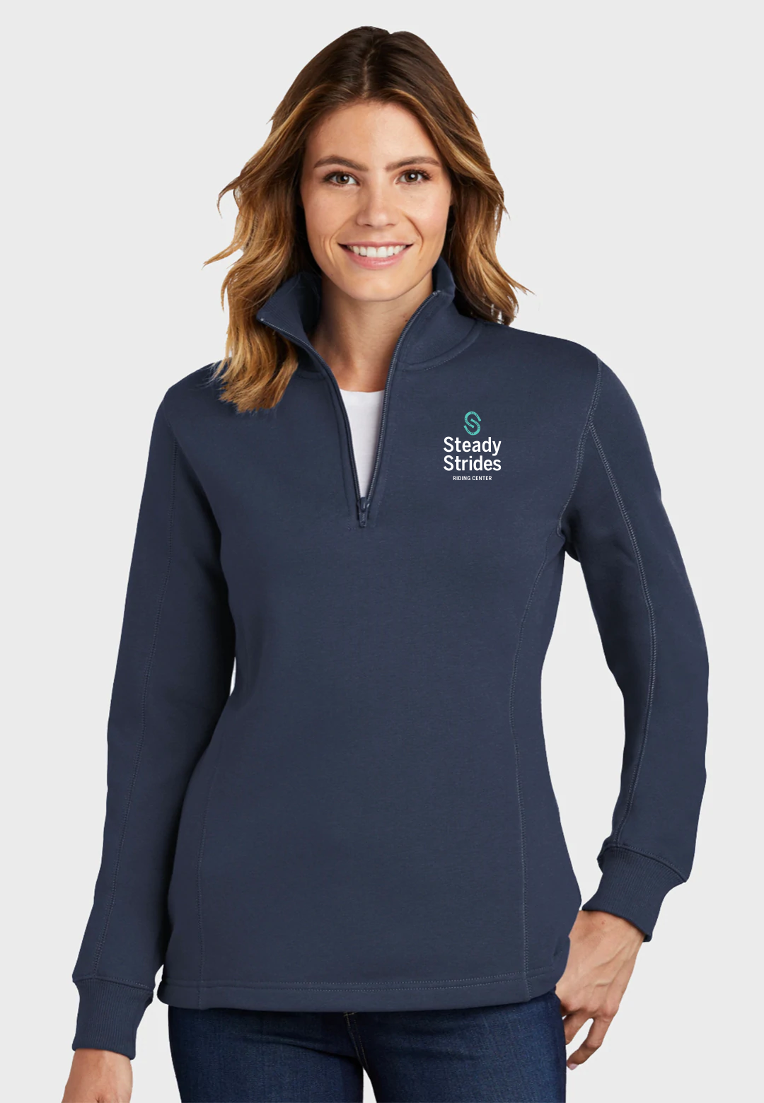 Steady Strides Riding Center Sport-Tek® Ladies 1/4-Zip Sweatshirt - Navy