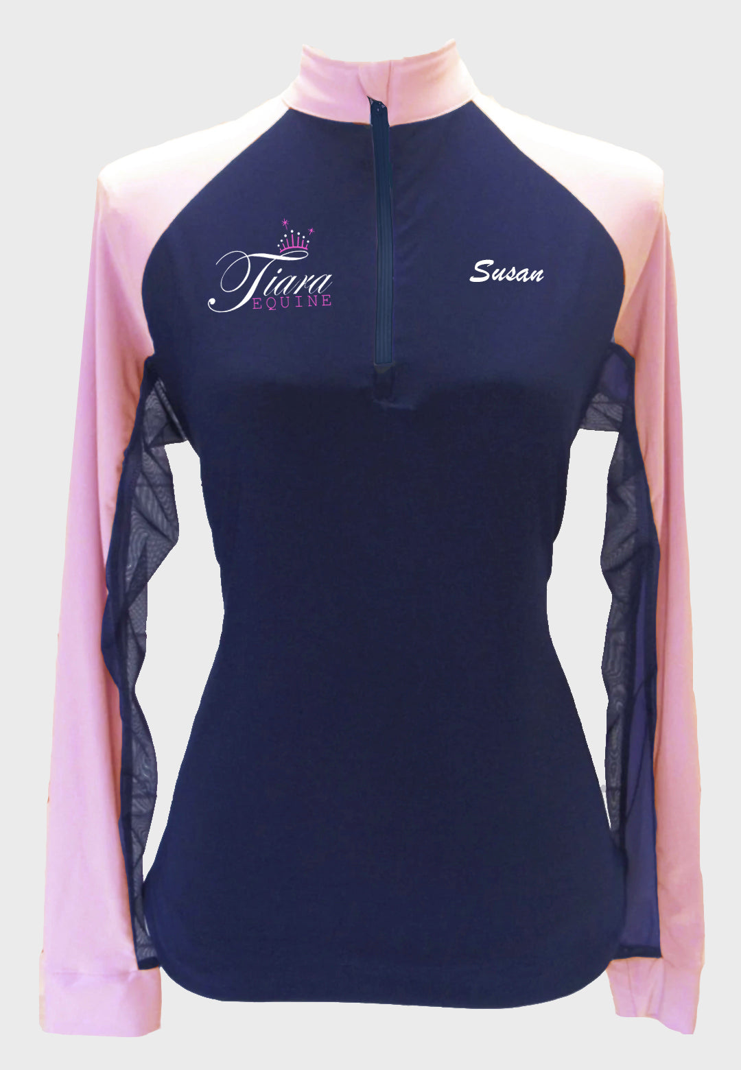Tiara Equine Custom Long-Sleeve Navy Sun Shirt, Adult + Youth Sizes