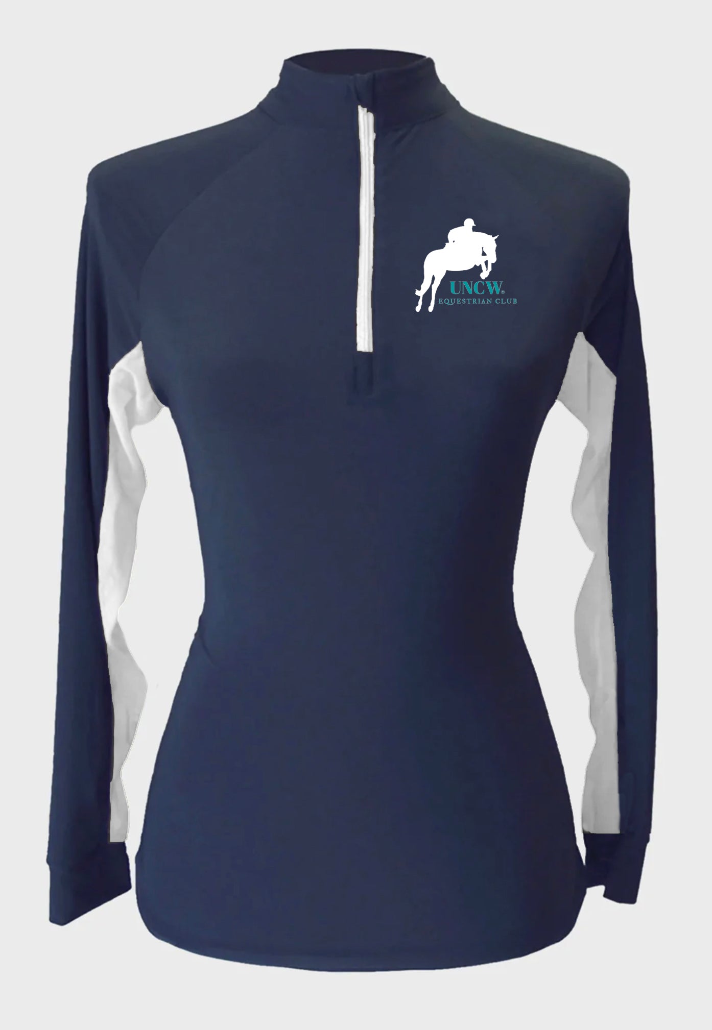 UNCW Equestrian Club Long-Sleeve Navy Sun Shirt, Ladies + Youth Sizes