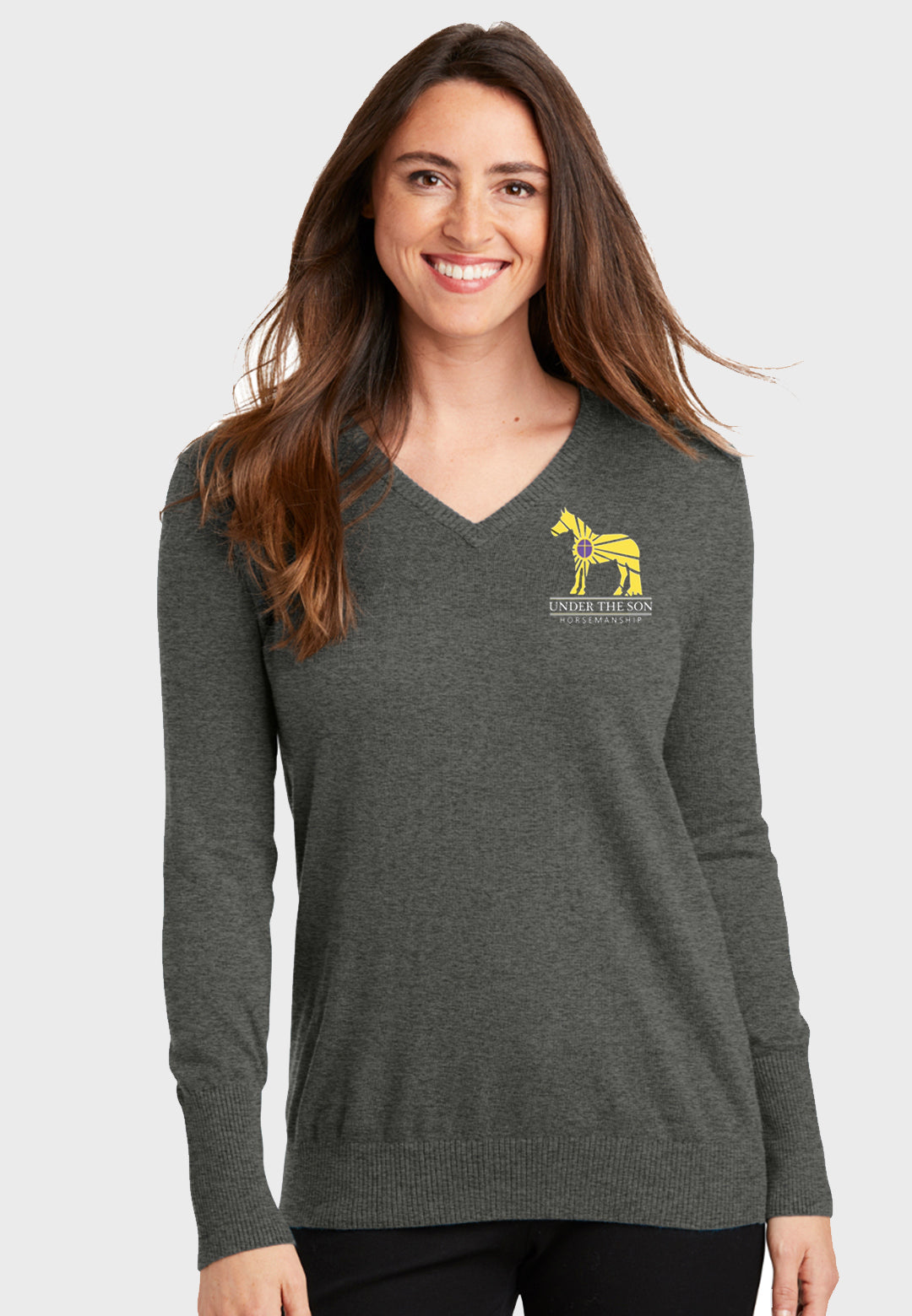 Under the Son Horsemanship PORT AUTHORITY® LADIES V-NECK SWEATER