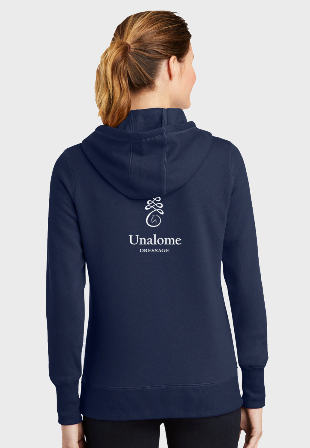 Unalome Dressage Sport-Tek® Ladies + Mens Hooded Sweatshirt - Navy