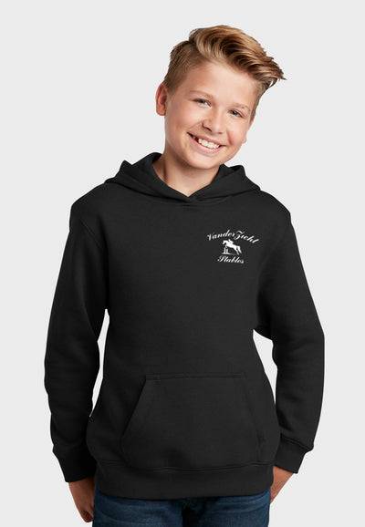 VanderZicht Stables Sport-Tek®  Hooded Black Sweatshirt - Mens + Youth Sizes