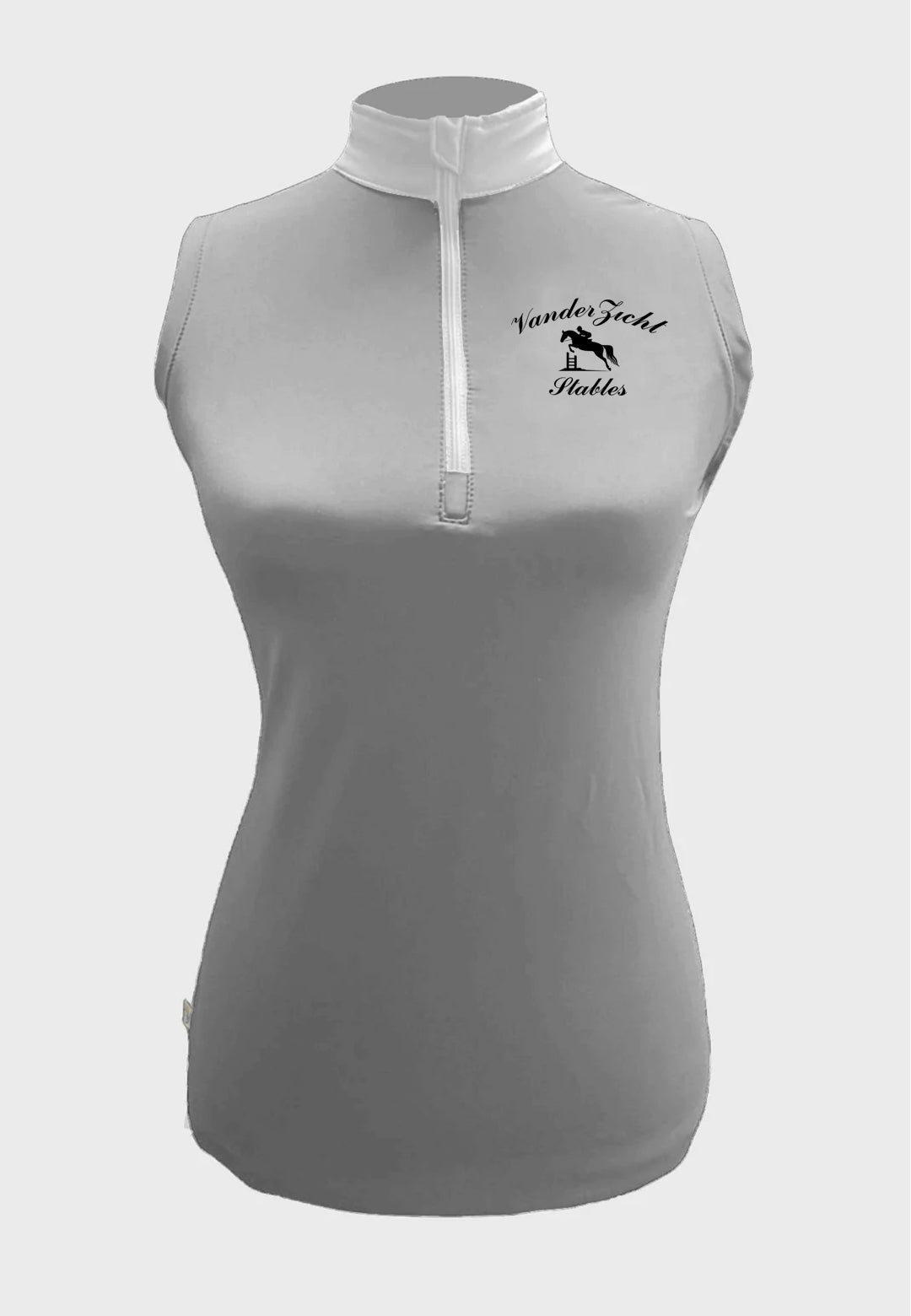 VanderZicht Stables Silver Grey Custom Sleeveless Sunshirt     Ladies + youth Sizes