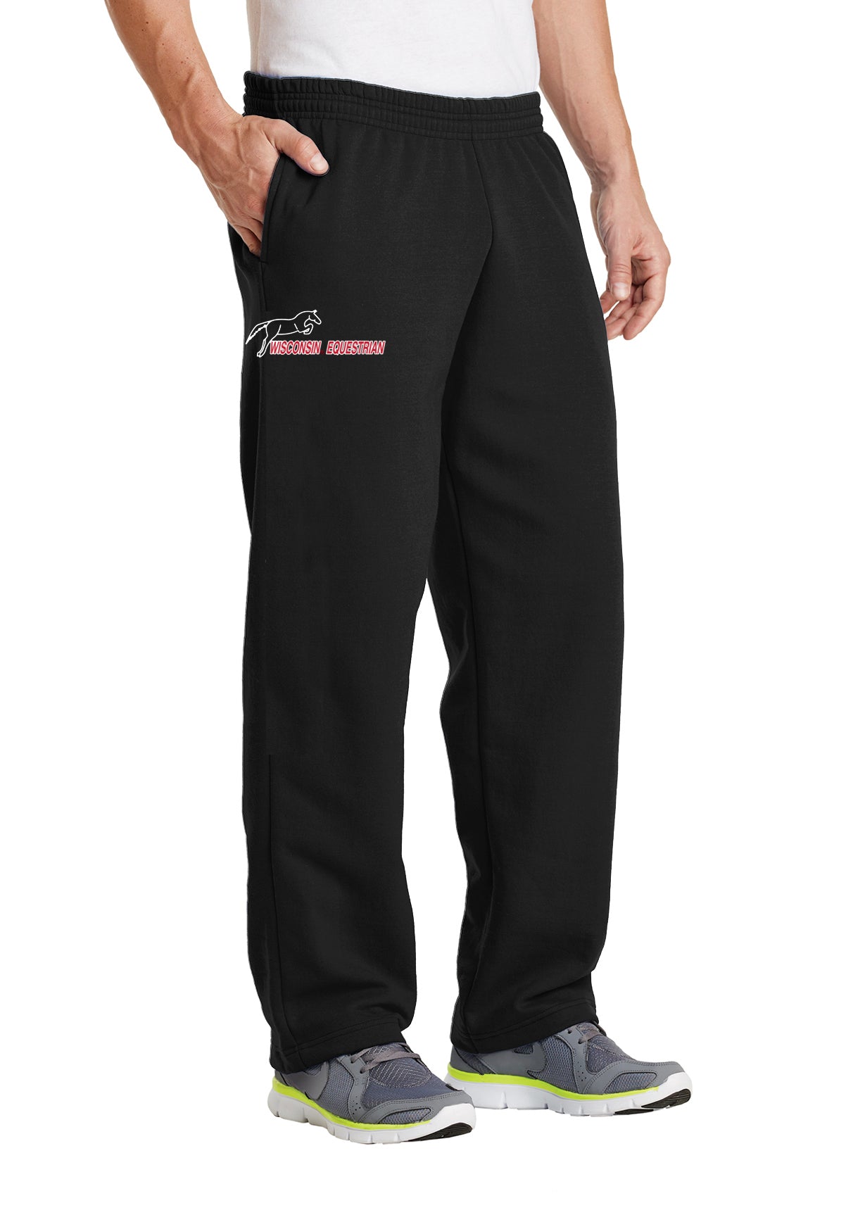 Wisconsin Equestrian Team Core Fleece Sweatpant with Pockets (Unisex) - Black or Charcoal