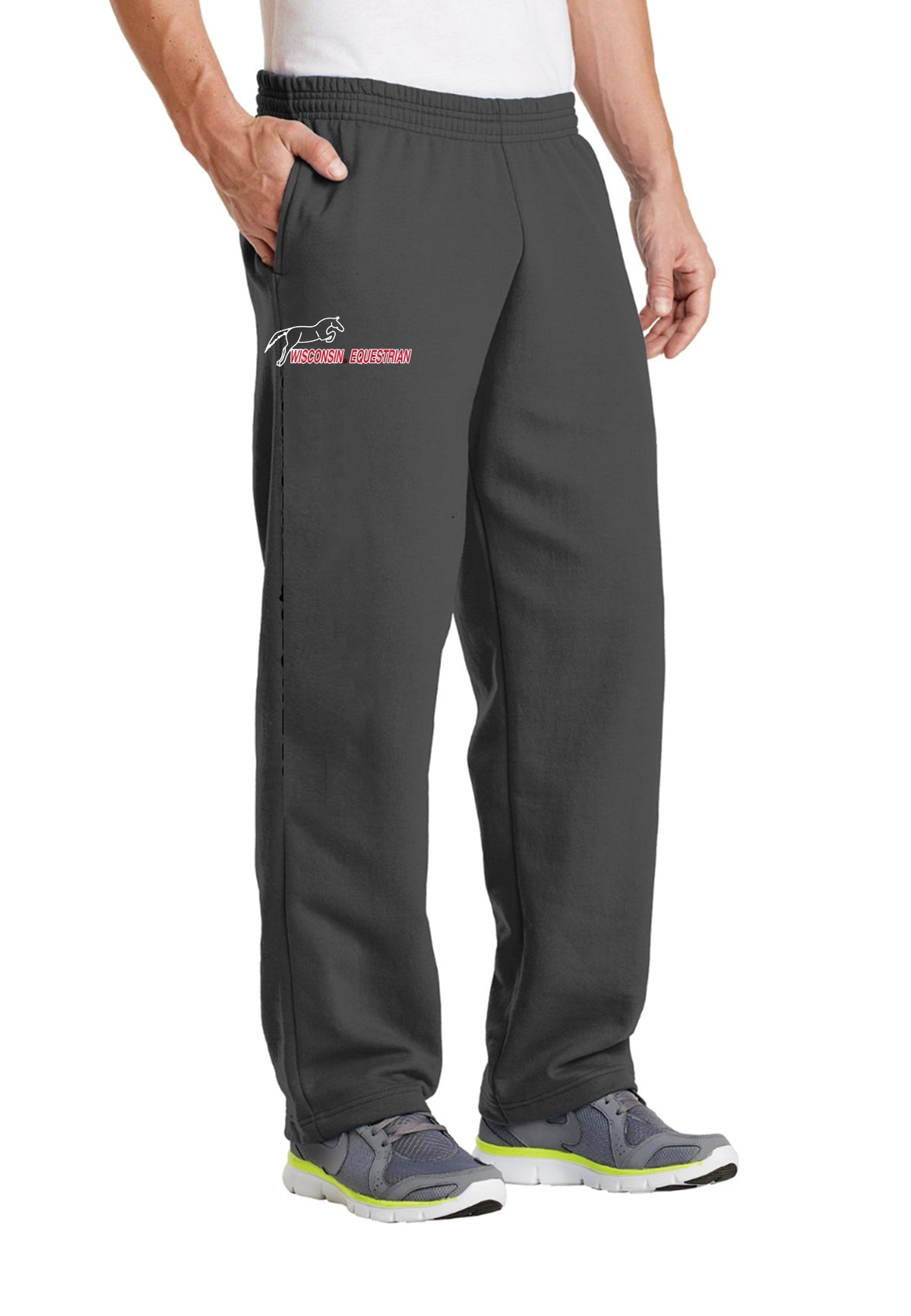 Wisconsin Equestrian Team Core Fleece Sweatpant with Pockets (Unisex) - Black or Charcoal