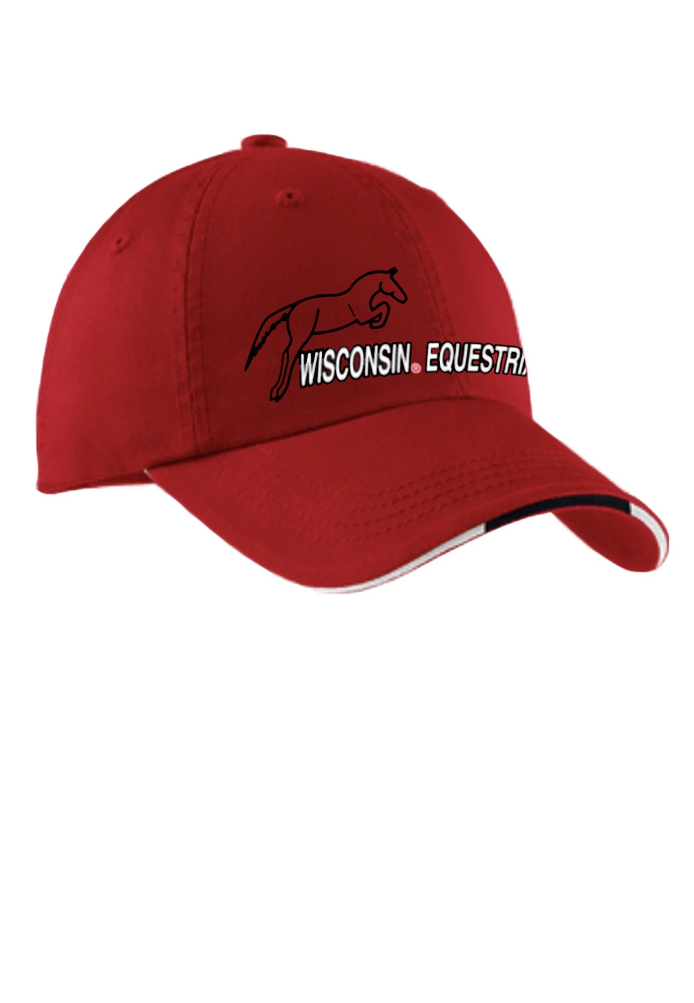 Wisconsin Equestrian Team Port Authority® Sandwich Bill Cap with Striped Closure