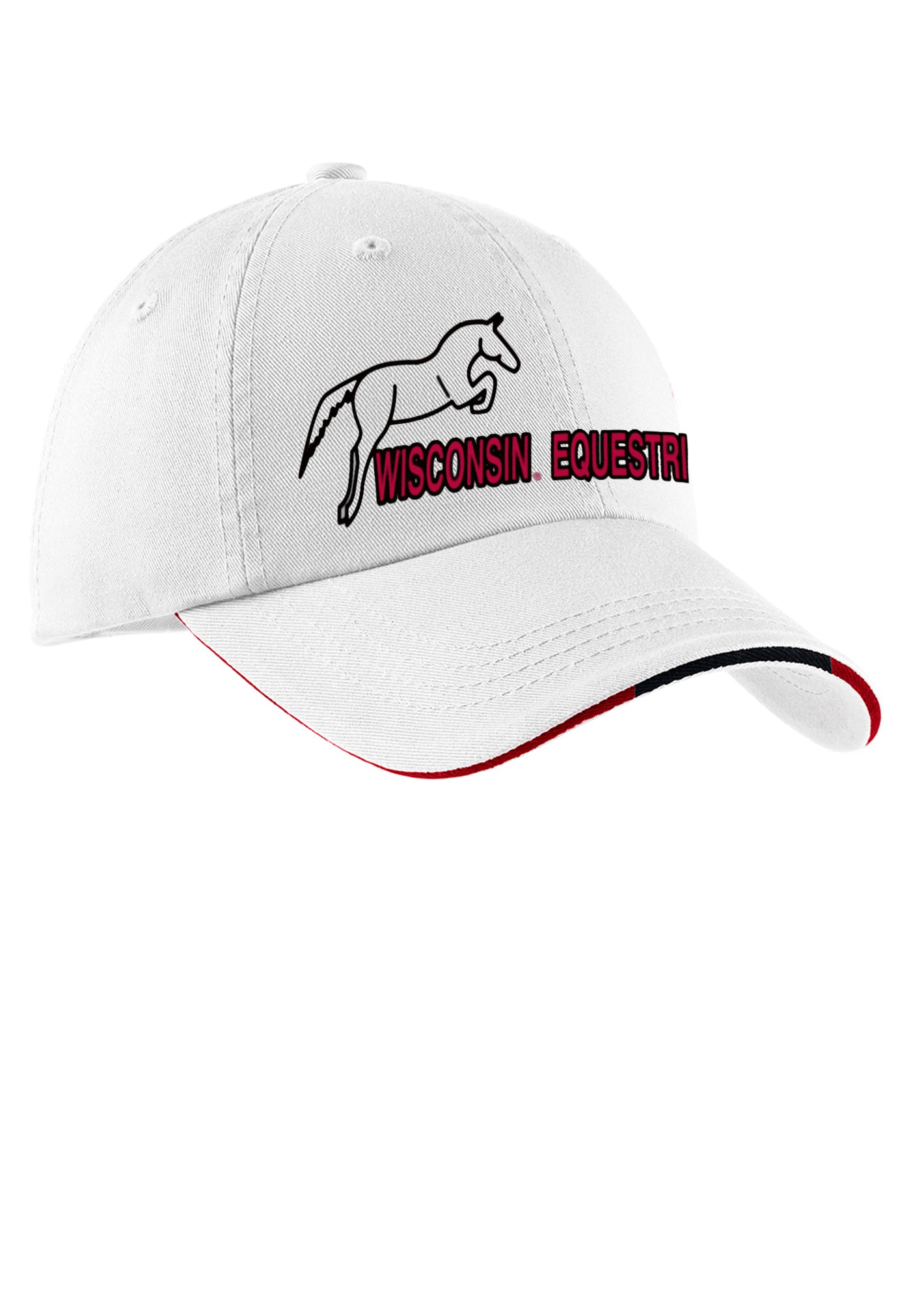Wisconsin Equestrian Team Port Authority® Sandwich Bill Cap with Striped Closure