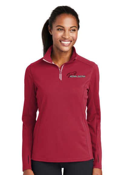 Wisconsin Equestrian Team Sport-Tek® Sport-Wick® Ladies Textured 1/4-Zip Pullover - Color Options