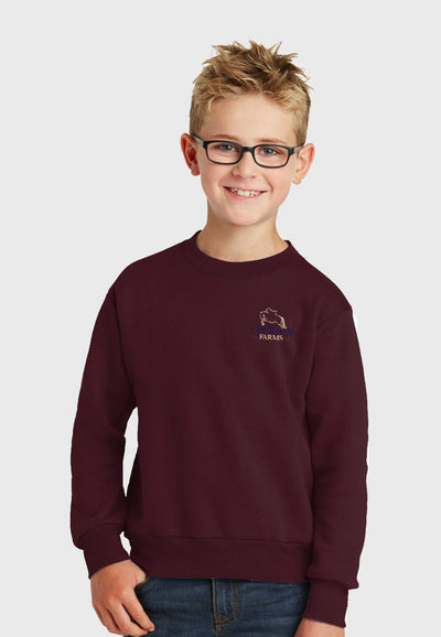 Willowin Farms Port & Company® Youth Essential Fleece Crewneck Sweatshirt - Navy, Maroon, or White