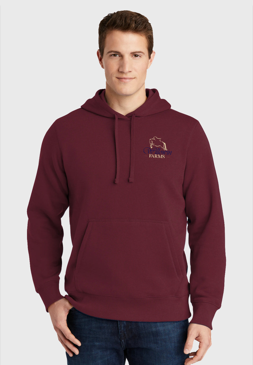 Willowin Farms Sport-Tek® Mens Pullover Hooded Sweatshirt - Navy, Maroon, or Vintage Heather