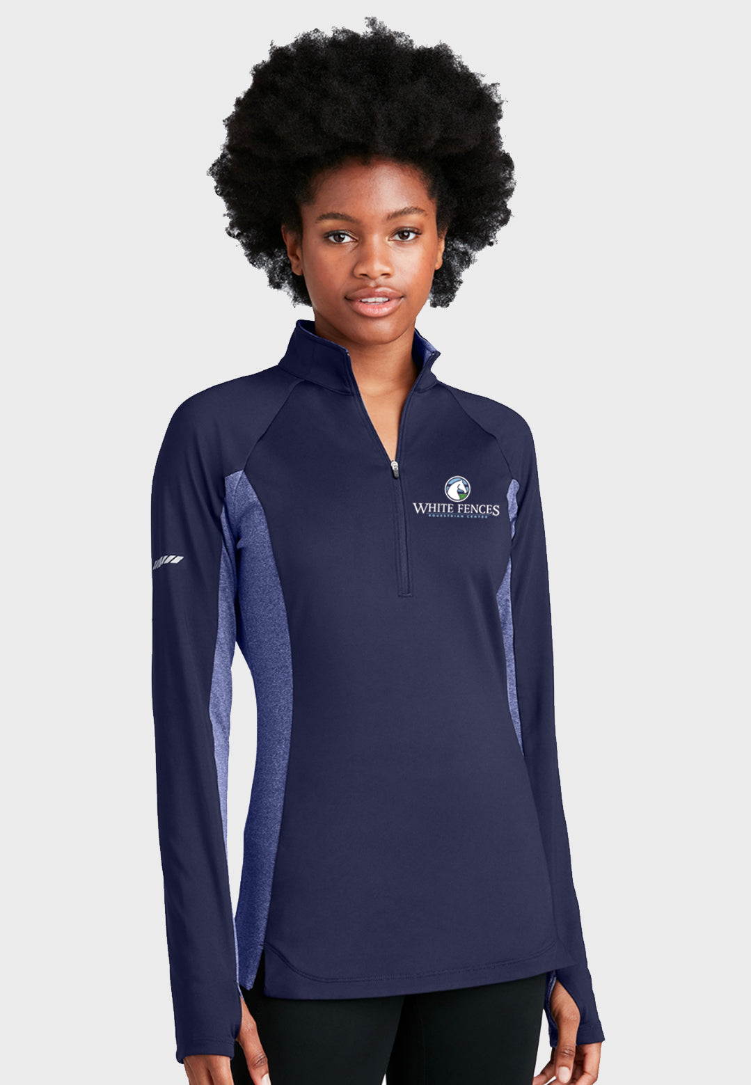 White Fences Equestrian Center Sport-Tek® Sport-Wick® Stretch Contrast 1/2-Zip Pullover - Ladies + Mens