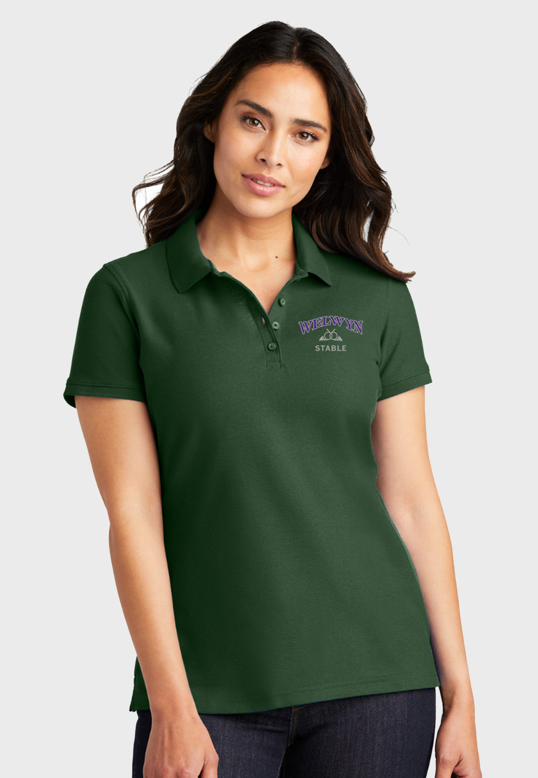 Welwyn Stable Port Authority® Ladies Core Classic Pique Polo - Forest Green