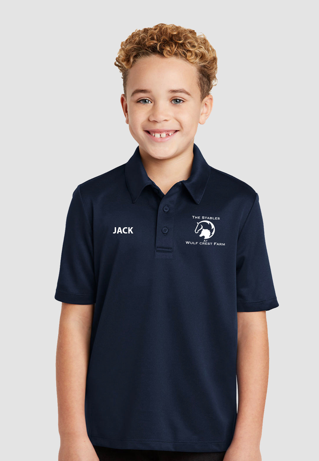 The Stables at Wulf Crest Farm Youth Port Authority® Silk Touch™ Polo