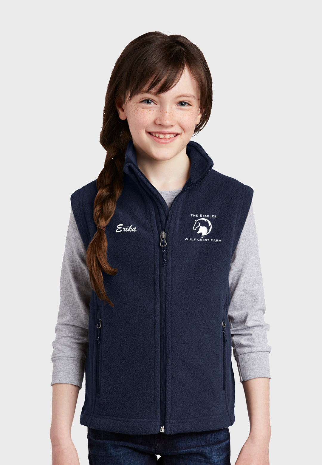 The Stables at Wulf Crest Farm Port Authority® Youth Fleece Vest